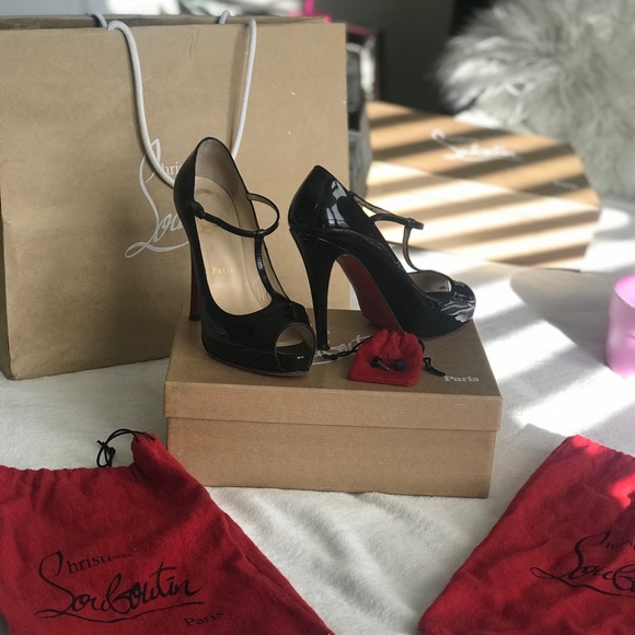 Christian Louboutin Shoes - Burlina 120 Patent Calf Black 38.5